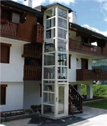 Lift Rumah Luar Ruangan Kaca Kecil